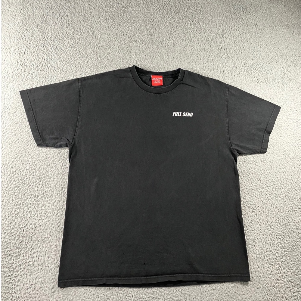 Full Send Nelk Boys T Shirt Mens XL Black Streetwear Distressed Logo Tee